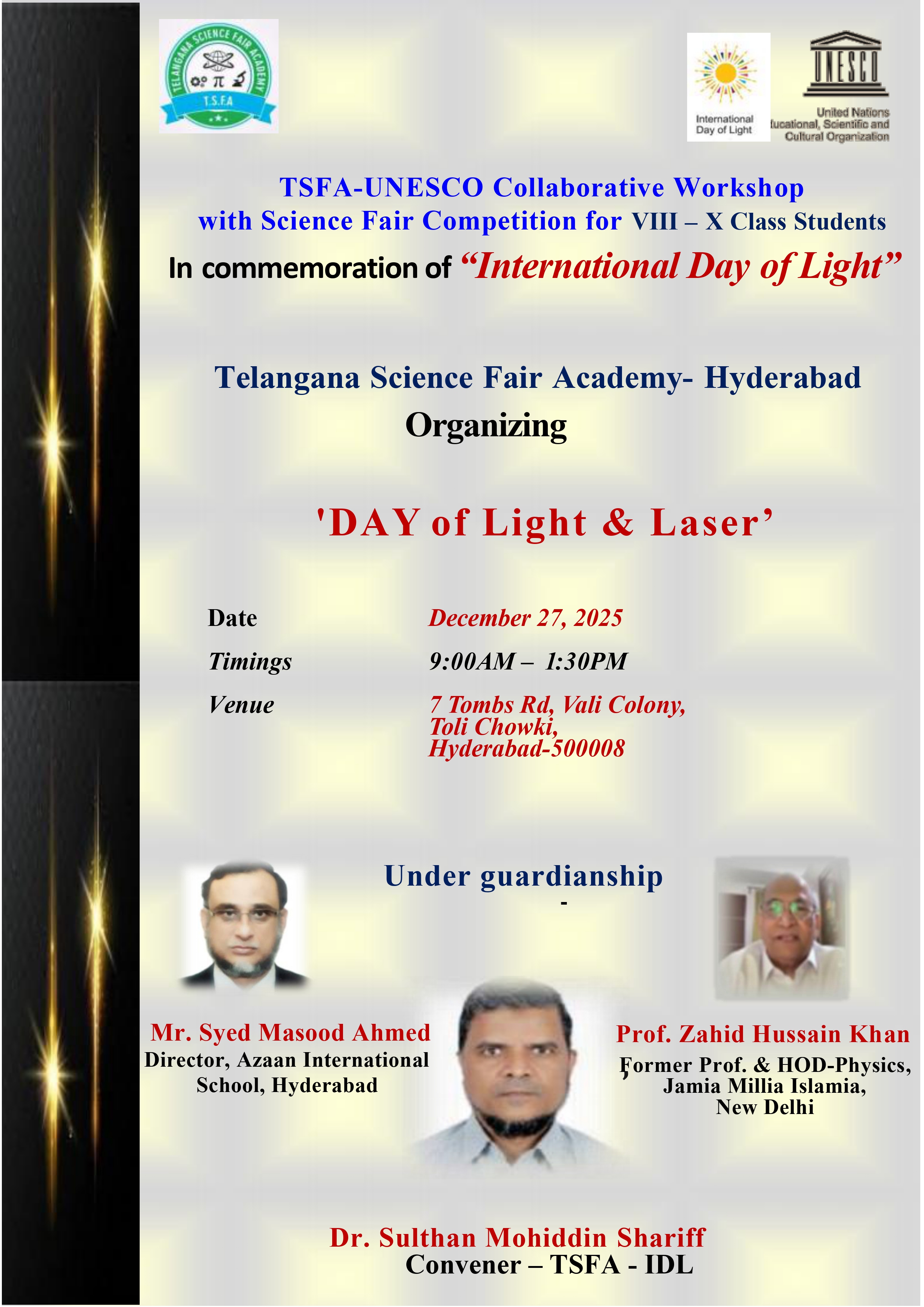 TSFA UNESCO Brochure Page 1